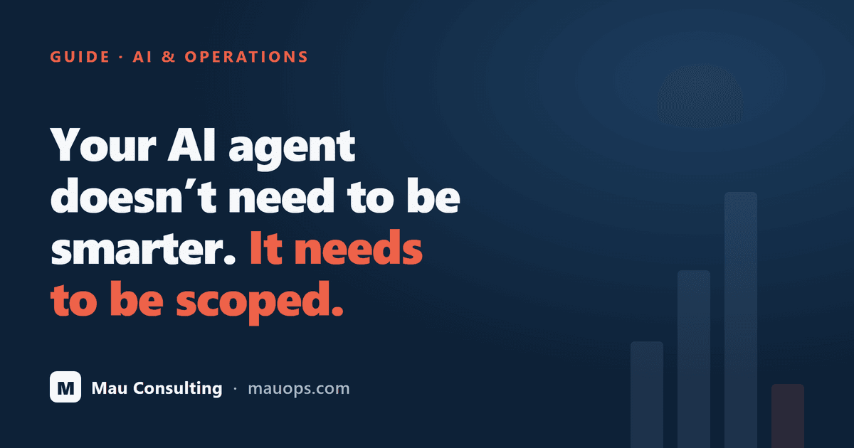 Your AI agent doesn't need to be smarter, it needs to be scoped.