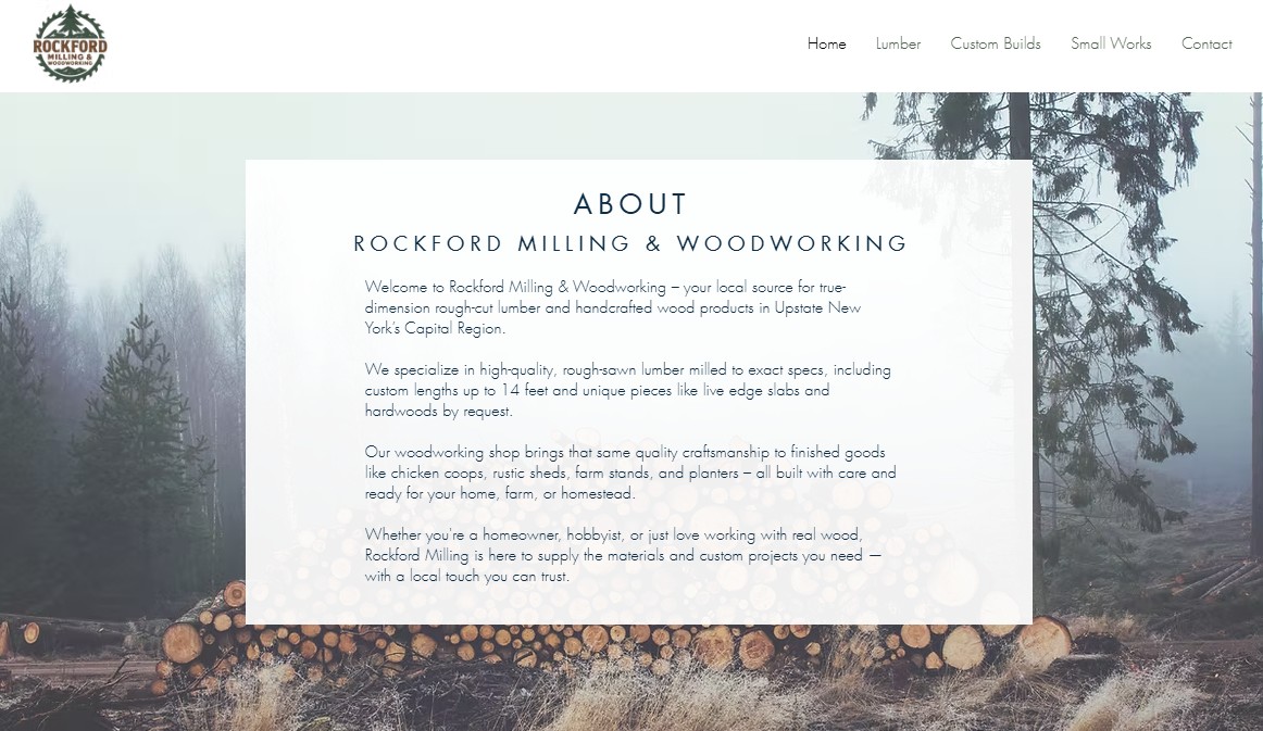 Rockford Milling & Woodworking website